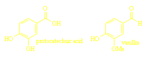 structures of protocatechuic acid and vanillin