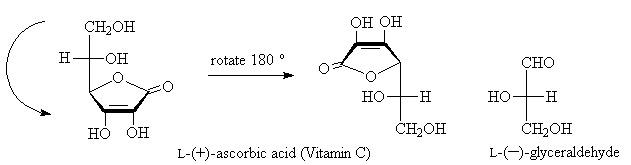 Structure of L-ascorbic acid, vitamin c